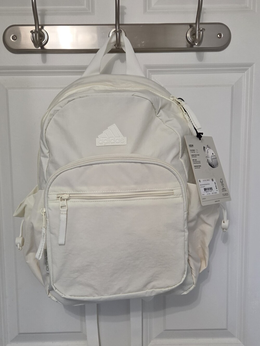 Adidas Weekender Backpack Travel Durable Bag Off White Laptop School Gym Bag - Picture 1 of 10